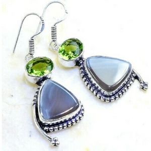 Agate & Peridot Handcrafted Earrings